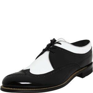 STACY ADAMS mens Dayton oxfords shoes, Black/White, 11.5 US